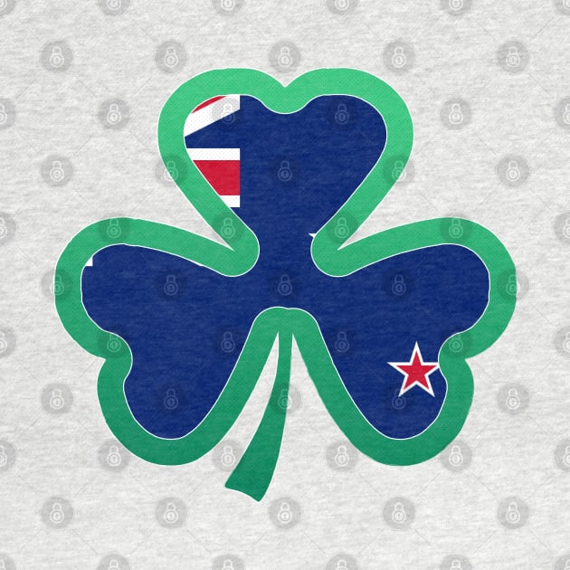 New zealand Flag for st patricks day, Irish Shamrock by Myteeshirts